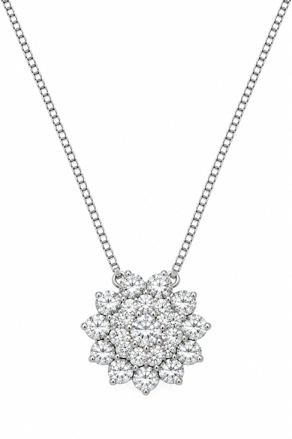Natural 2.5 Carat Snowflake Diamond Necklace
