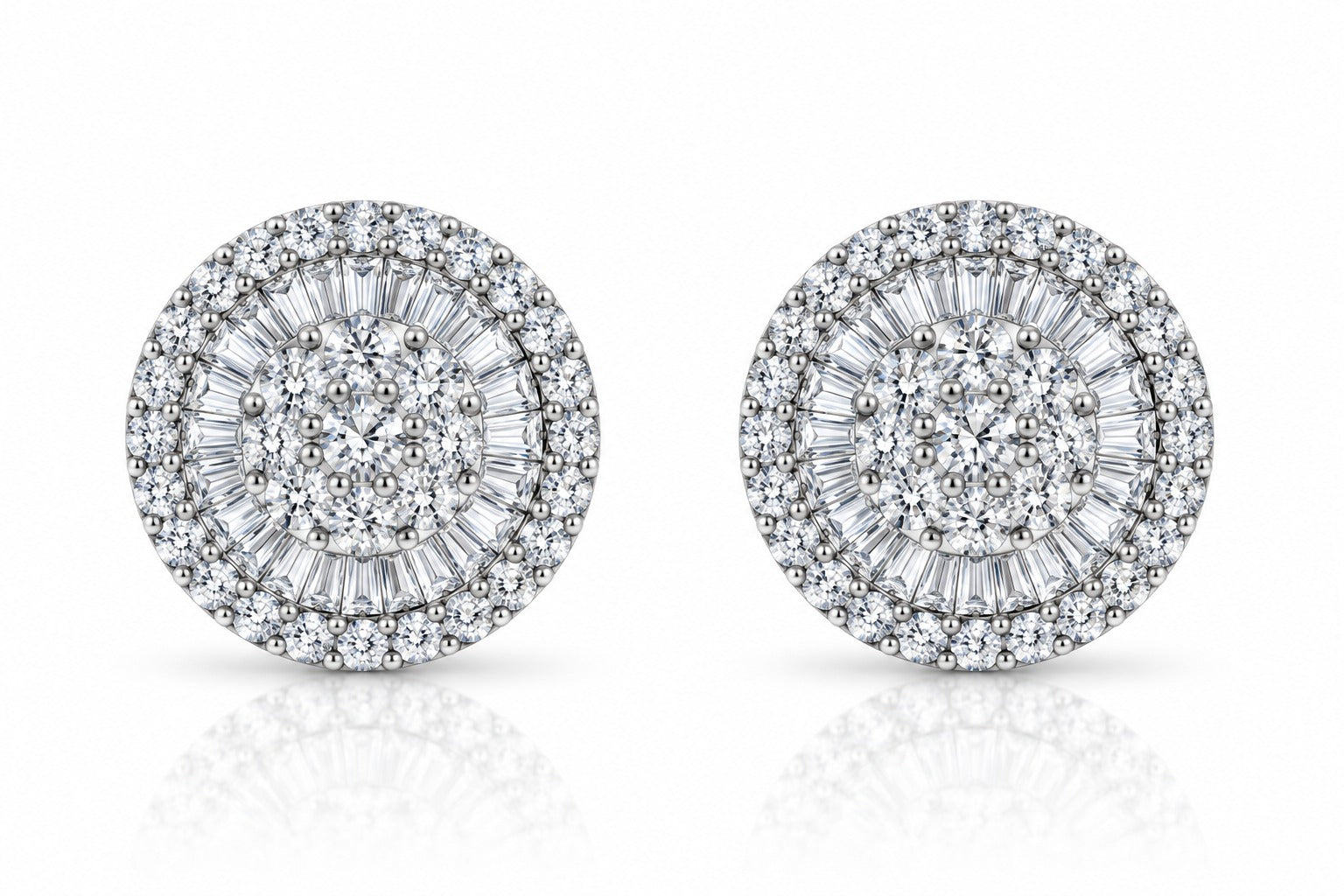 Natural 10 Carat Diamond Statement Earrings