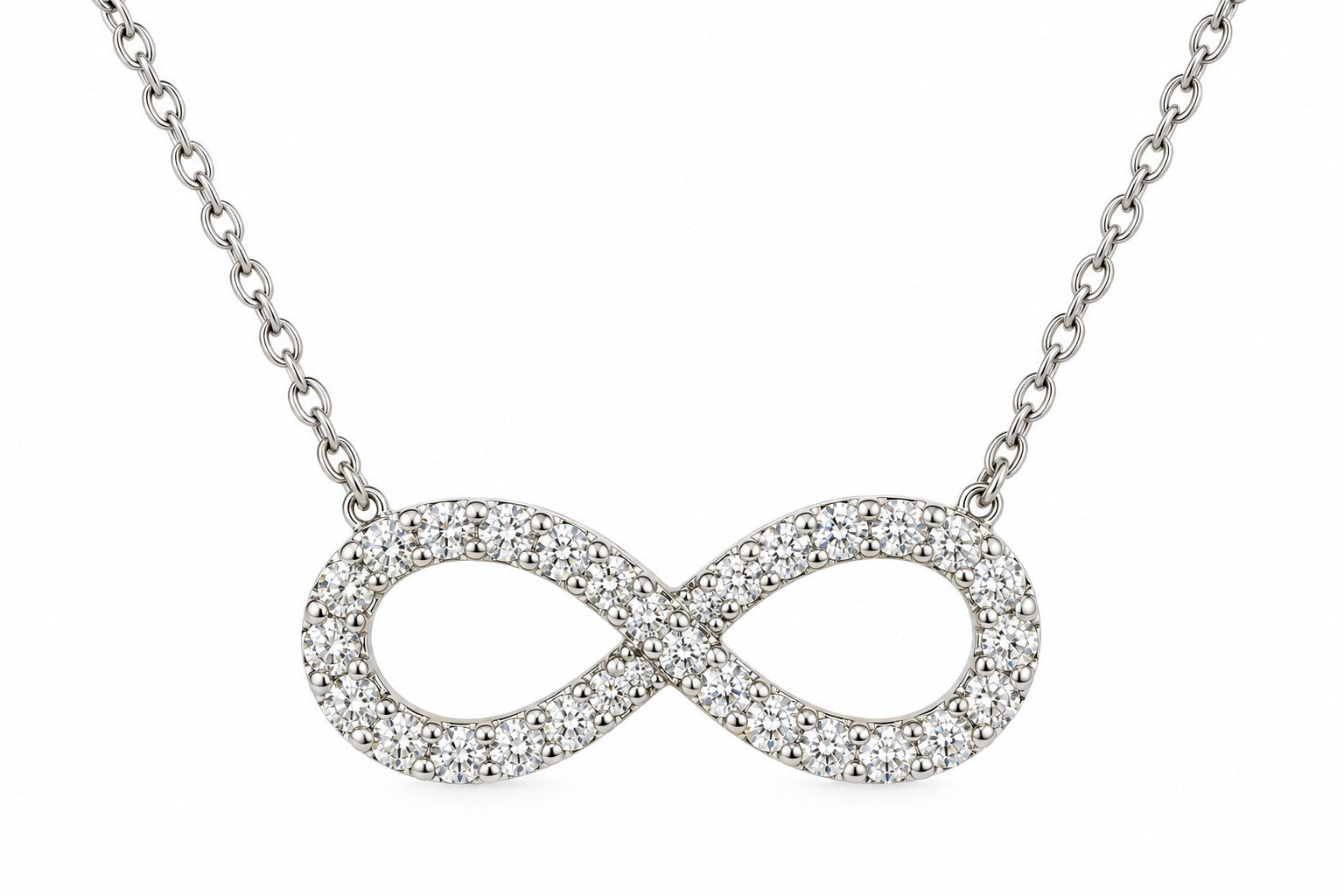 Natural 2 Carat Infinity Diamond Necklace