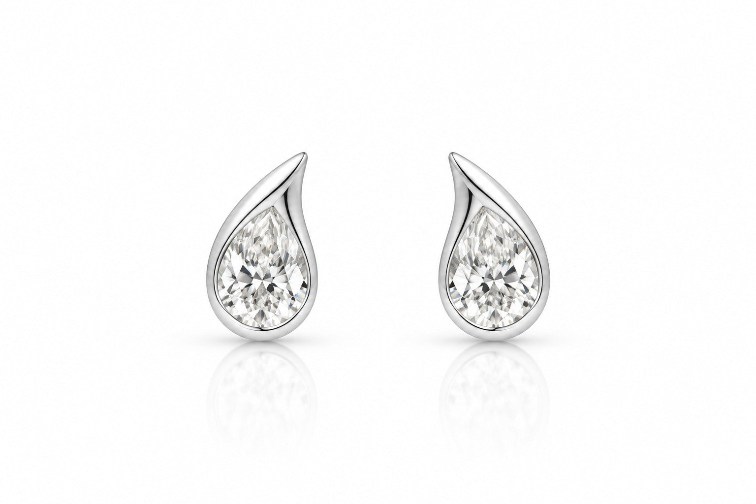 Lab-Grown 1 Carat Donut Style Pear Cut Diamond Earrings
