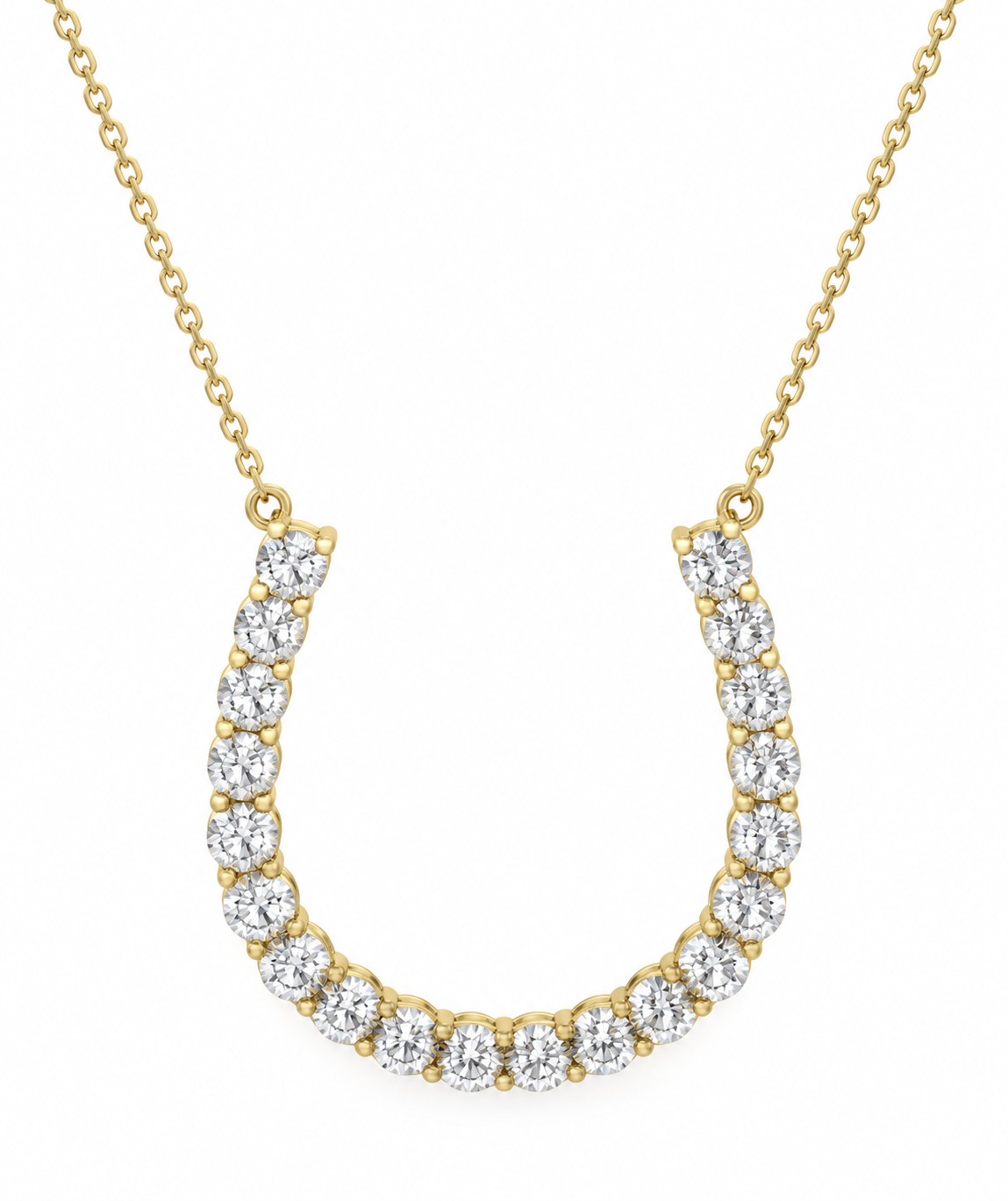 Lab-Grown 2 Carat Horseshoe Diamond Necklace