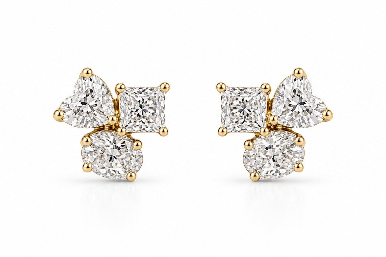 6 Carat Cluster Diamond Earrings