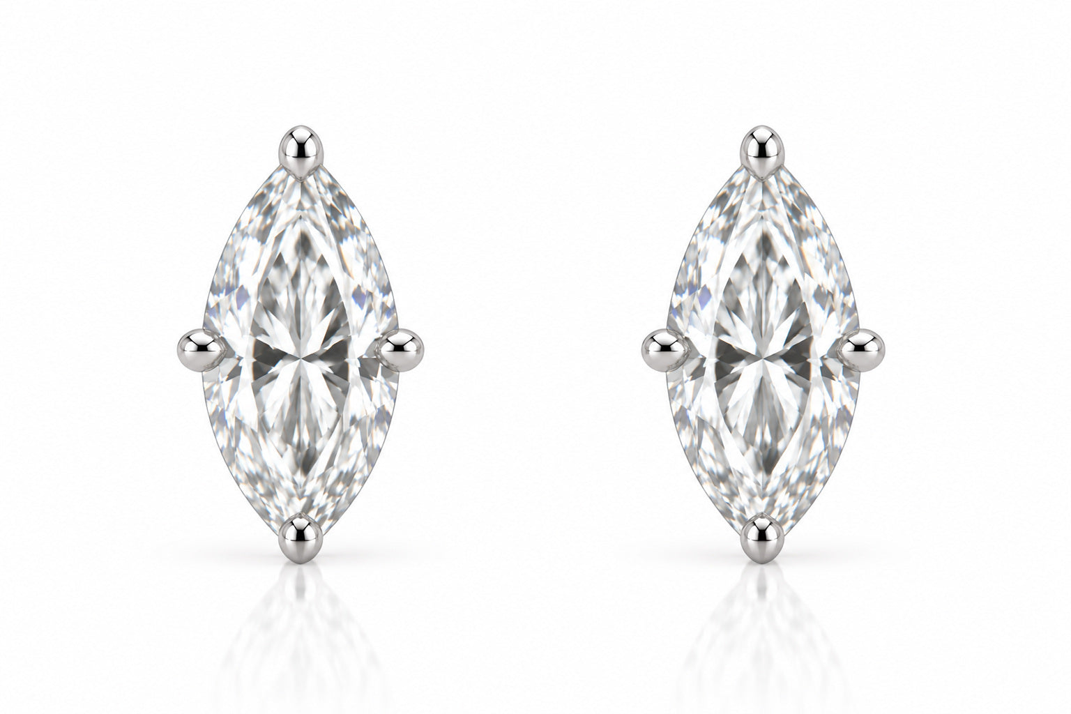 Marquise Cut Diamond Stud Earrings