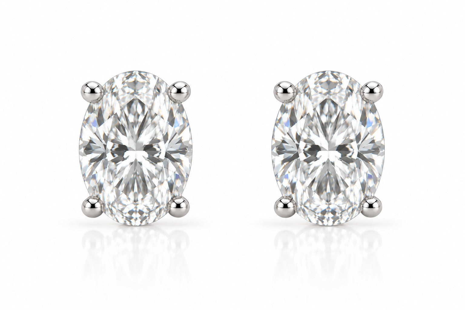 Oval Cut Diamond Stud Earrings