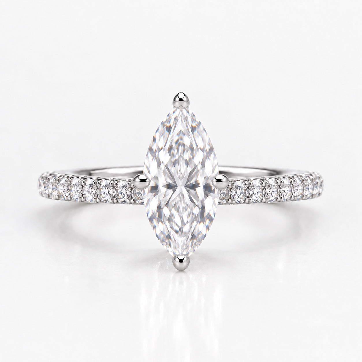 Marquise Cut Diamond Pavé Ring